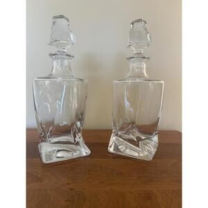 Crystalex Bohemia Quadro Decanter, 17-Ounce Bohemian Crystal Carafe with Stopper